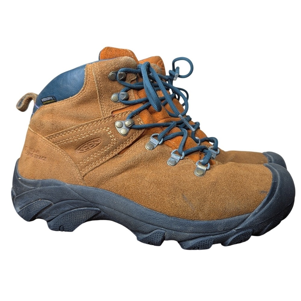 Keen Pyrenees Hiking Men's 10 Brown Orange Suede Leather Lace Up work boots